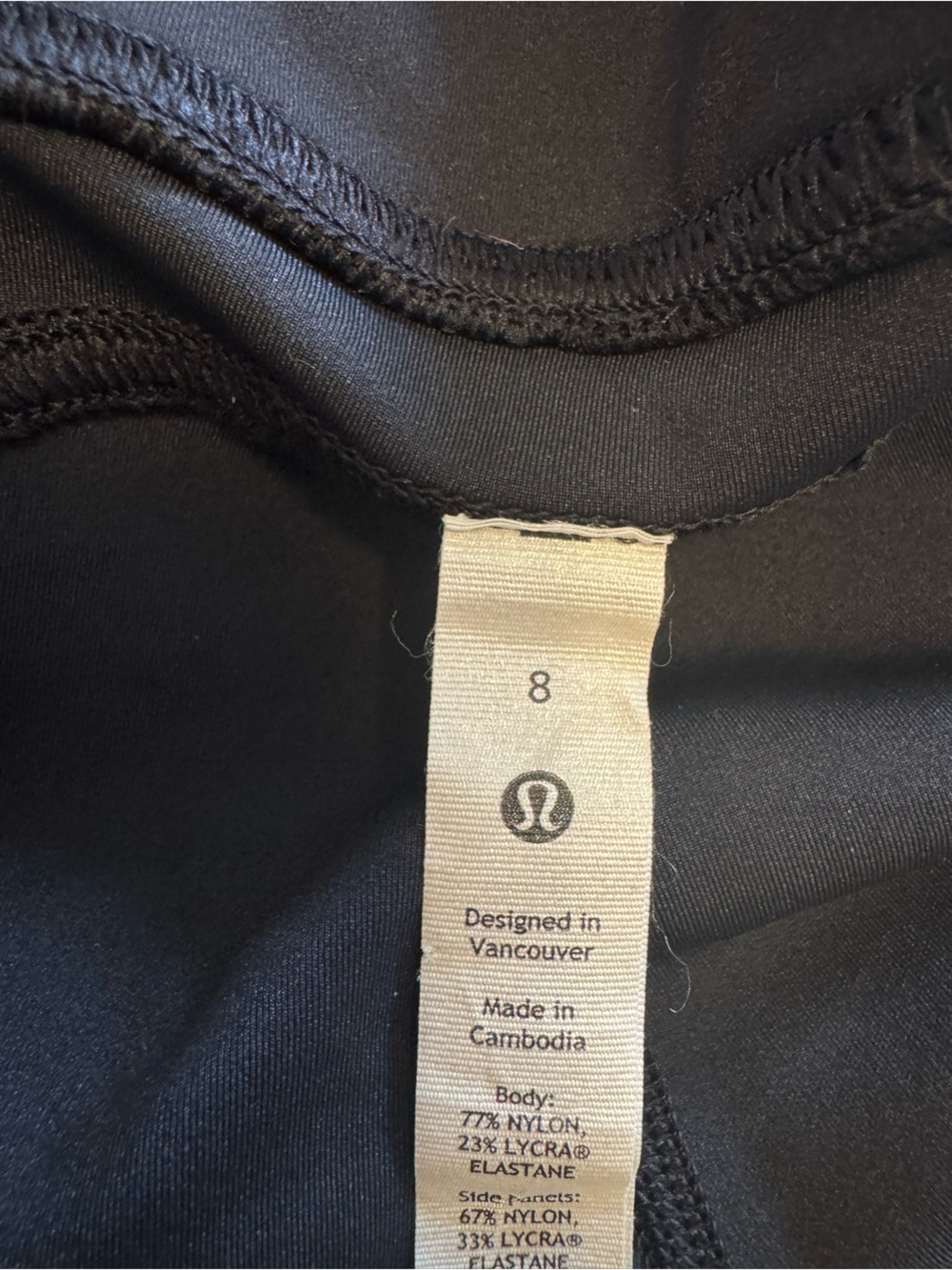 Lululemon Black Athletic Leggings (Size 8)